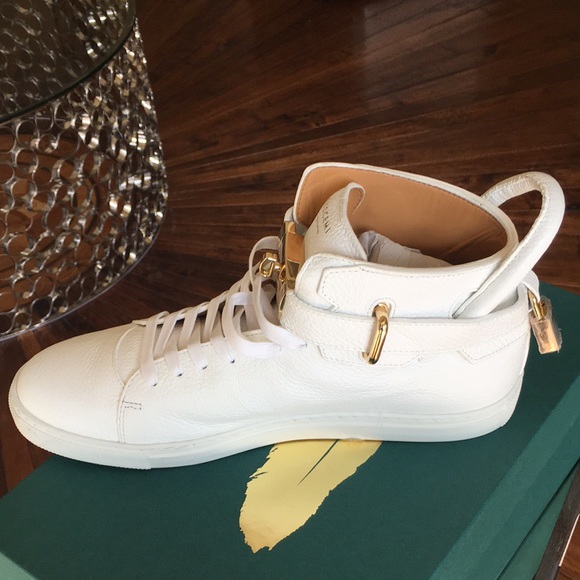 Buscemi 100MM White/Gold Sneakers (Sz 44/US 11) - Picture 3 of 5